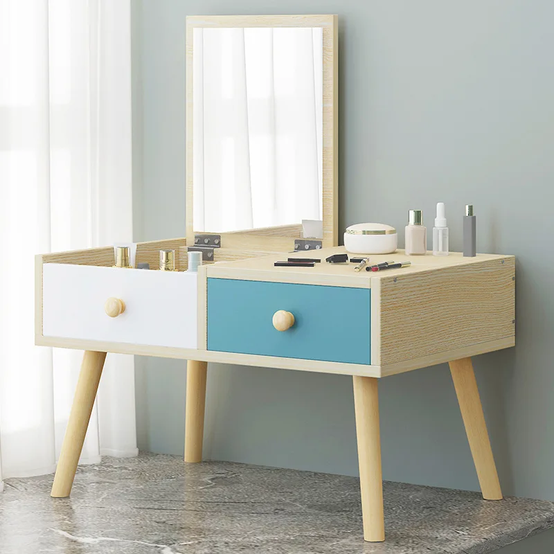 Современный макияж стол с зеркалом ручной работы доска твердой древесины ноги