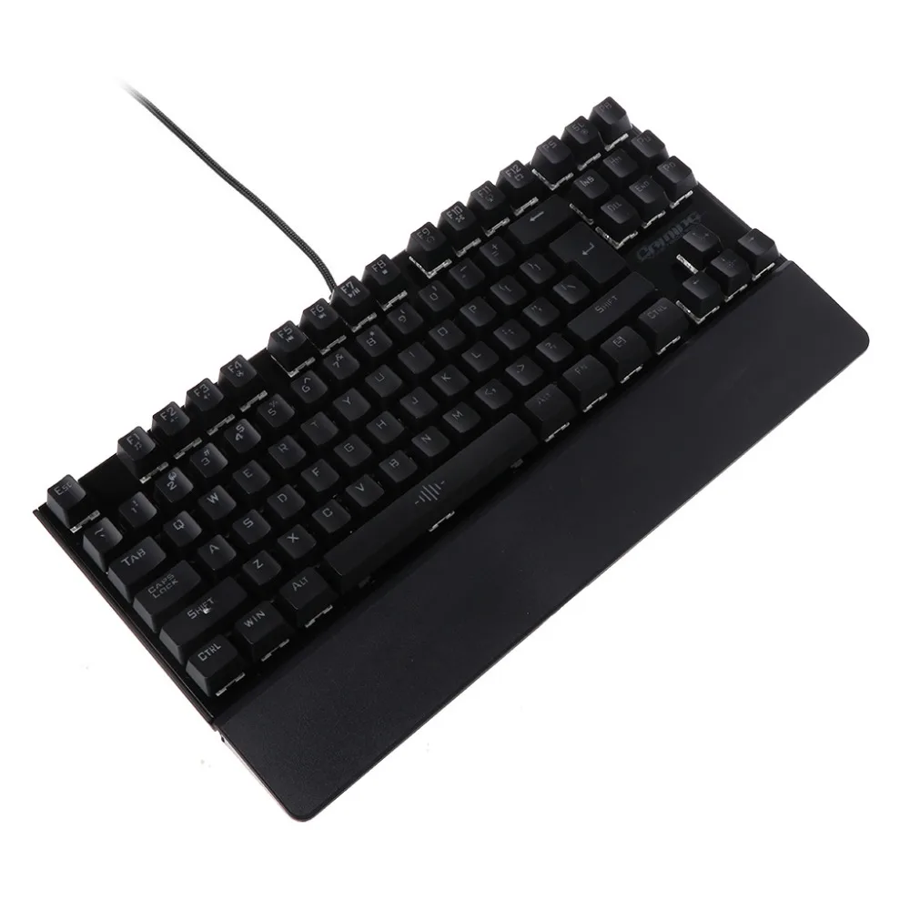 Механическая клавиатура USB Проводная и RGB мышка с подсветкой Pad набор ковриков Красочный светодиодный подсветка 87 клавиш анти-ореолы игровые аксессуары
