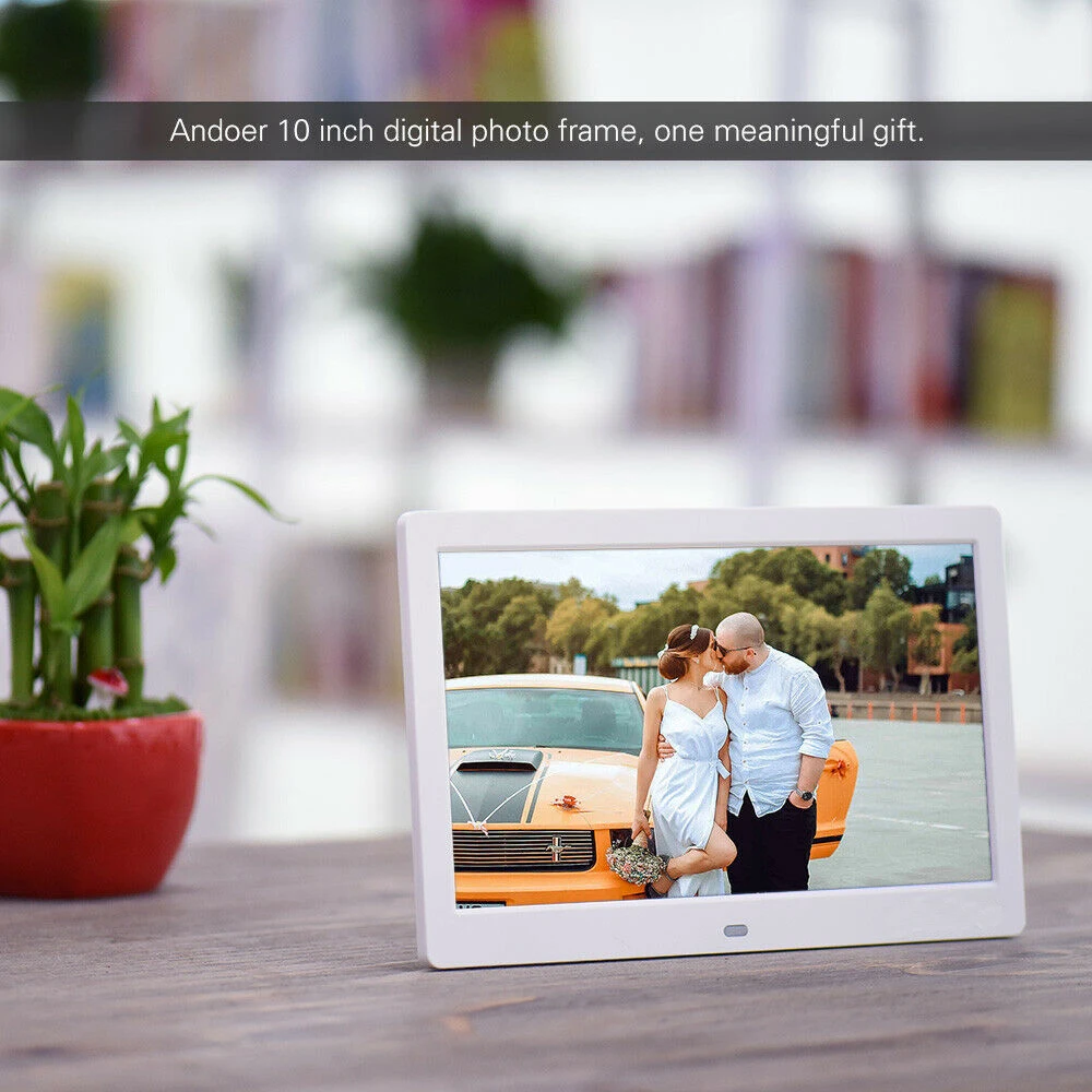 10 дюймов HD ips lcd 1280*800 цифровая фоторамка будильник MP3 MP4 видео плеер с дистанционным управлением рабочего стола