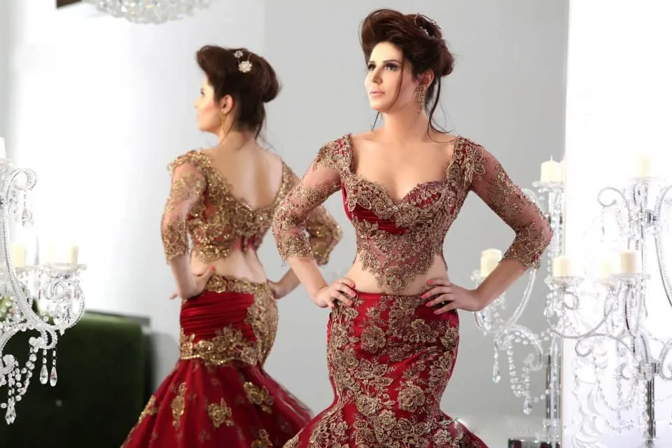 Свадебное платье из двух частей свадебное с русалочкой индийская мода Jajja кутюр