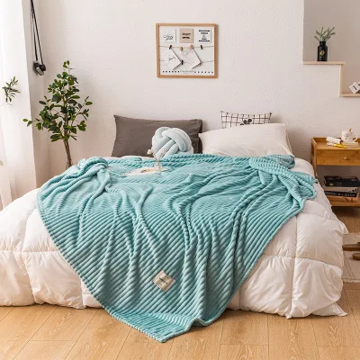 Square Blankets for Beds Yellow Color Soft Warm Flannel Blanket On the Bed Thickness Throw | Дом и сад