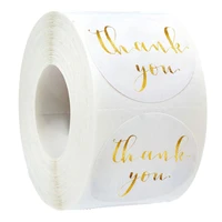 500pcs golden foil thank you sticker rolls round seal labels boutique supplies for mailing supplies for small business stickers