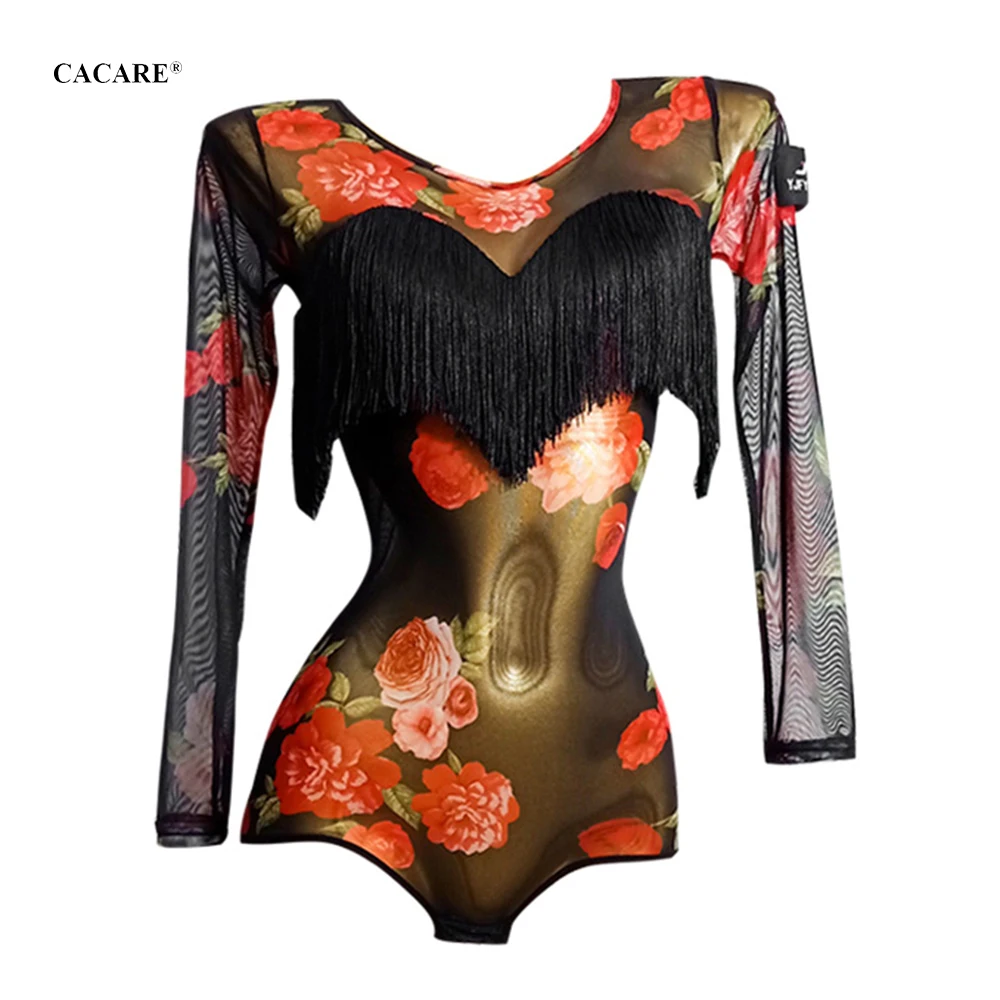 

Bodysuit for Ballroom Dance Competition Dresses Waltz Tango Dance Dresses Standard Flamenco Wear Costume D0772 Body Tassels