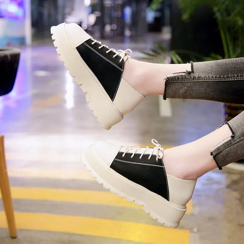 

Womens Platform Trainers Outdoor Shoes for Woman Autumn Casual Shoes Women Platform Sneakers Fashion Lace Up Chunky Shoes
