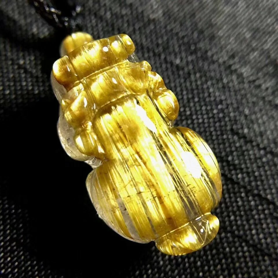 Высококачественный натуральный Золотой рутилированный кварцовый кулон 20 5*12*10 мм