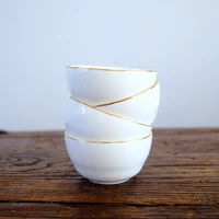 bone china gourd phlox hand painted gold rice bowl 4 5 inch rice bowl