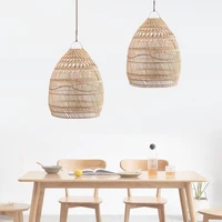 japanese style bamboo rattan chandelier weaving restaurant hanging pendant lamp modern indoor home decor kitchen fixtures