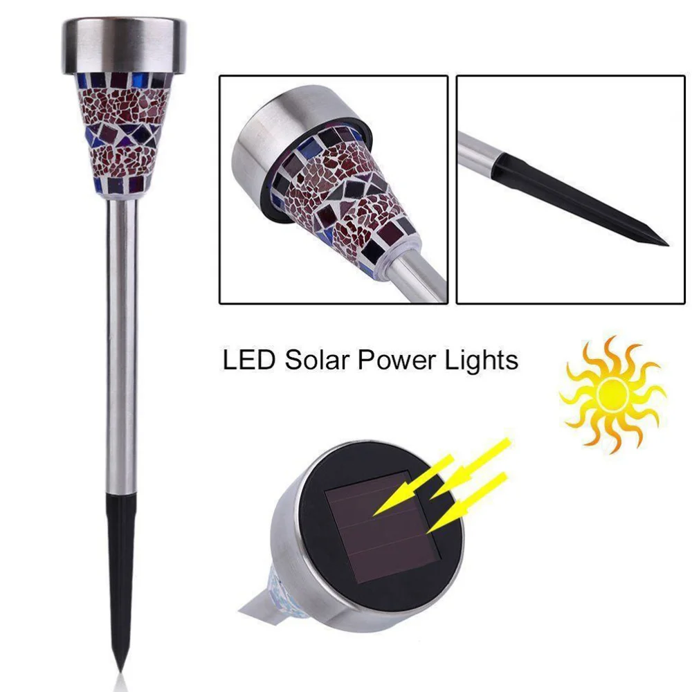 

3PCS Solar Power Mosaic Light Garden Decoration Light Landscape Garden Outdoor Patio Yard Light(Random Color)