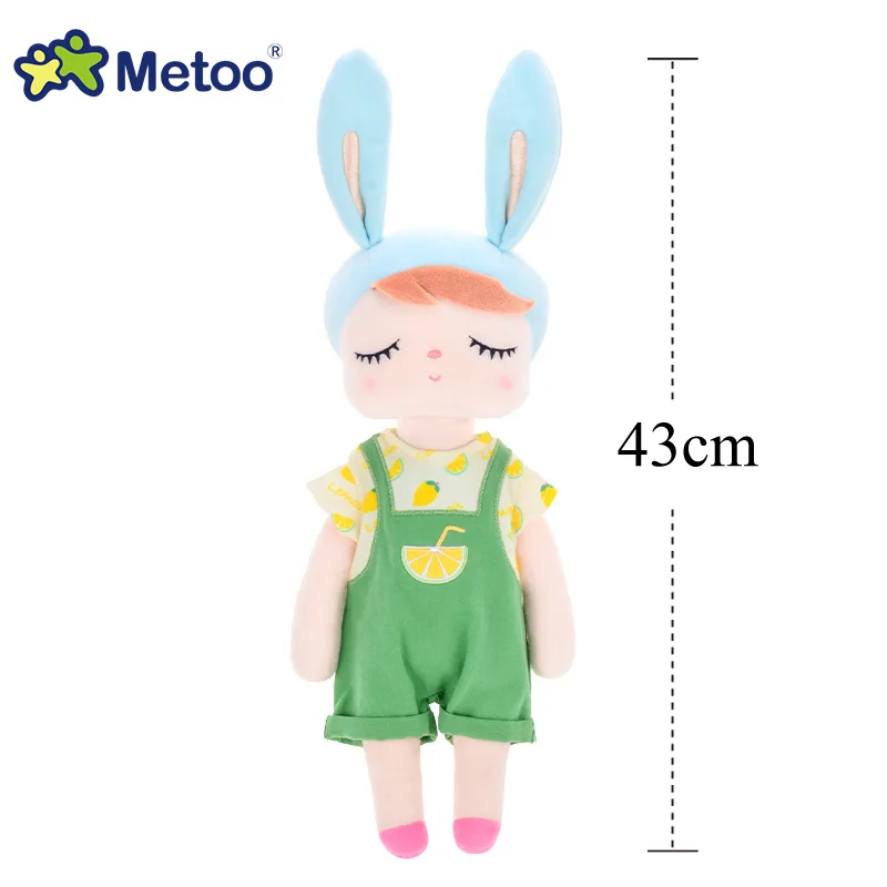 43cm green shorts Metoo кукла Анджела мягкий Игрушечный Кролик мягкие Животные плюшевые игрушки «кролик» Фруктовые Куклы для детей детская одежда для девочек и мальчиков рождественские подарки на день рождения - Цвет: 43cm green shorts
