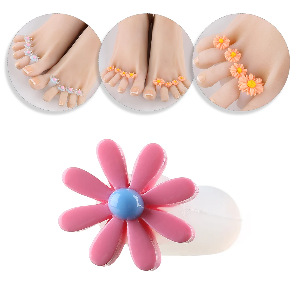 8 шт./компл. носок силиконовый Сепаратор Педикюр цветок кристалл в виде капли воды Алмазный жемчуг сепаратор дизайн ногтей DIY Уход за ногами инструмент
