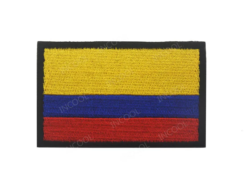Colombia Flag Америка Флаги стран Мексика пуерто-Рико Аргентина Соединенные Штаты, Канада Бразилия El Salvador вышитые нашивки значки оптом - Цвет: Colombia Flag