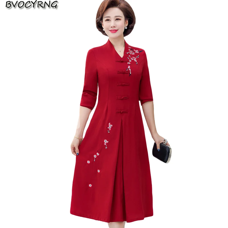 Женское платье среднего возраста модные платья для мам Осеннее приталенное