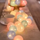 Светодиодная гирлянда с хлопковыми шариками, 40 светодиодов