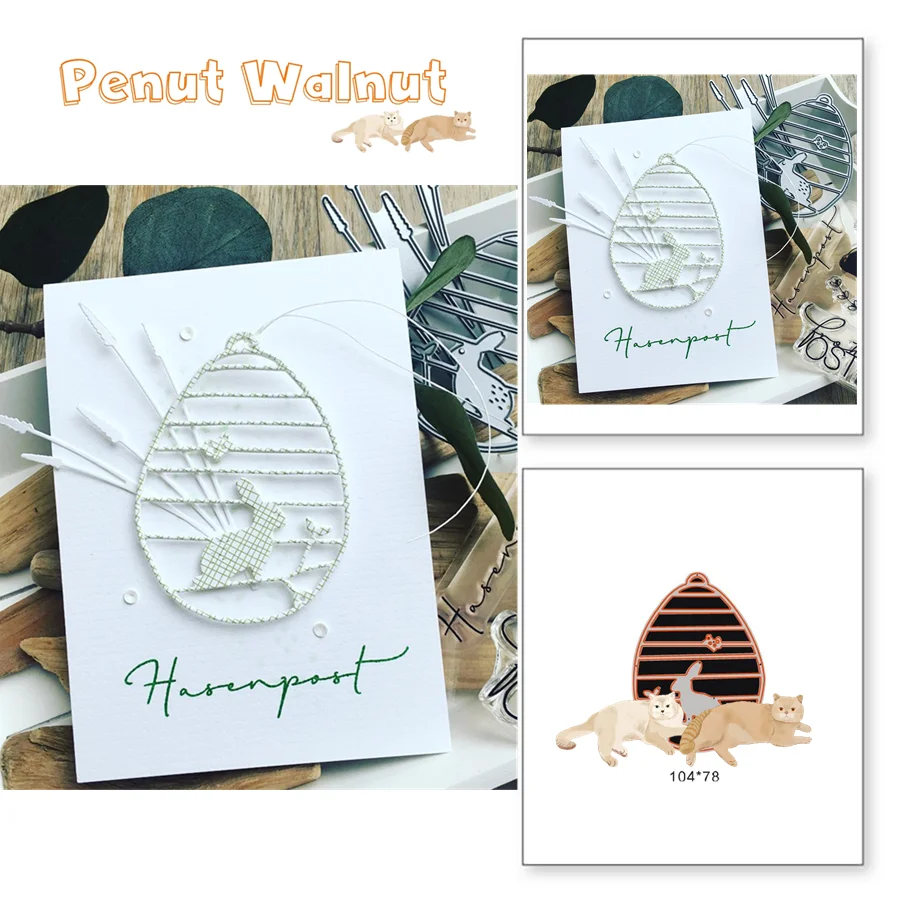 Пасхальный кролик металлические режущие штампы DIY трафареты для скрапбукинга