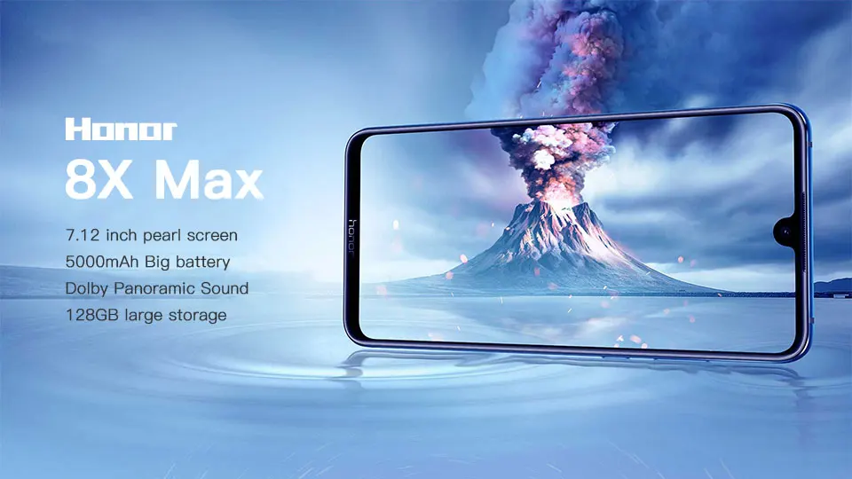 Honor 8X MAX, Смартфон Snapdragon 636, Android 8,1, 6 ГБ ОЗУ, 64 Гб ПЗУ, экран 7,12 дюйма, сканер отпечатков пальцев, Восьмиядерный, 4900 мАч