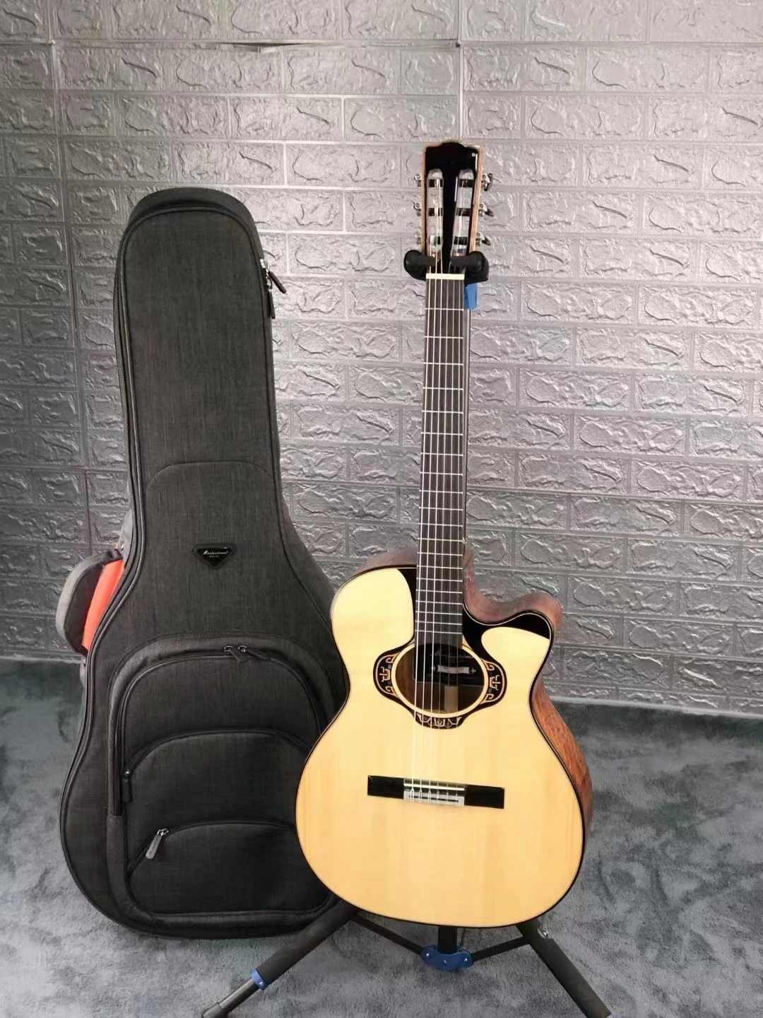 Электрическая Акустическая классическая гитара 40 дюймов корпус OM Cutway аа твердая
