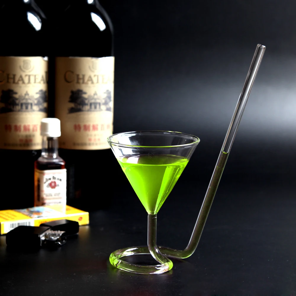 Креативная спиральная соломинка с винтом молекулярное коктейльное стекло для