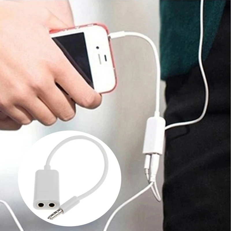 

Headphone Adapter Cables For Dual Audio 1 Male To 2 Female Connector Splitter For Couples Android Phone 3.5mm Interface Device