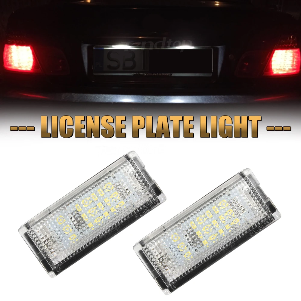 

2x Number License Plate Light Lamp No Error 18SMD For BMW E46 4D 1998 1999 200 2001 2002 2003 12V LED Canbus Car Accessories