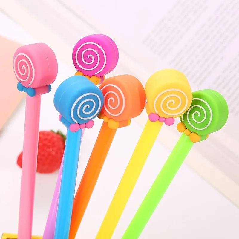 20 PCs New Candy Lollipop Pen Creative Learning Stationery Office Pens Cute Cartoon Water Pen