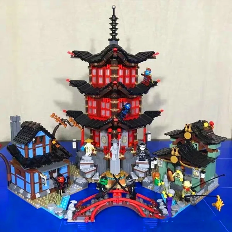 06083 город ниндзя доки модель строительные блоки Ninjagoes храм лодка Дракон
