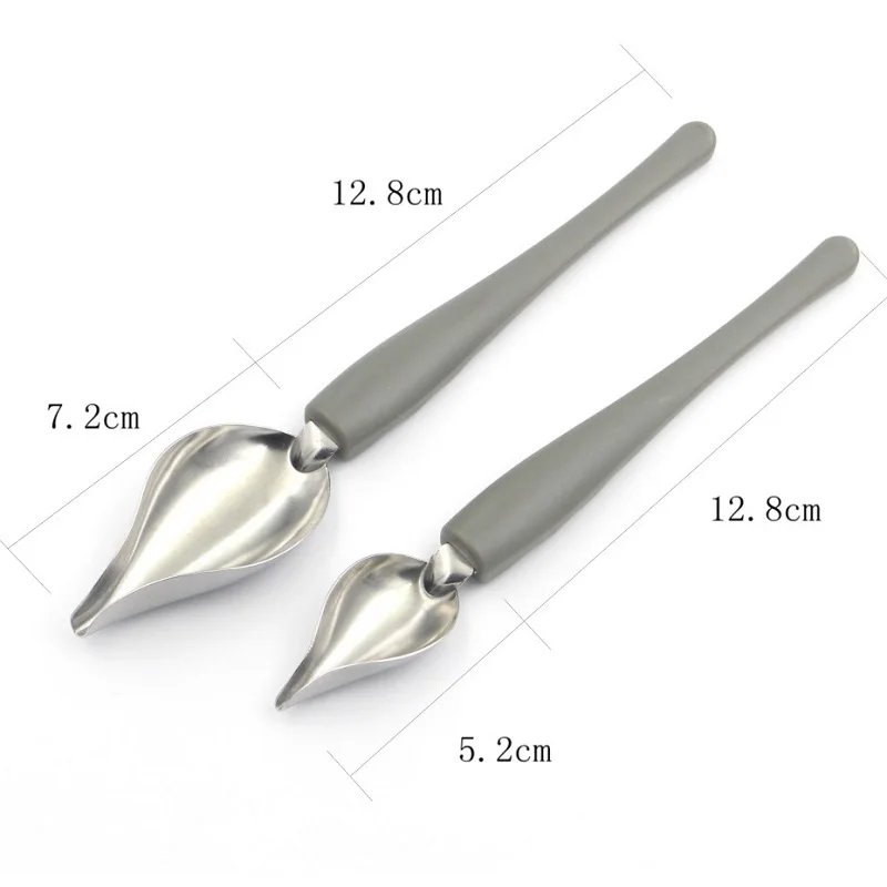 

2PCS Chef Valon Sauce Plating Art Pencil Plate Dish Sauce Painting Pencil Stainless Draw Design Nozzle Coffee Art Draw Spoon