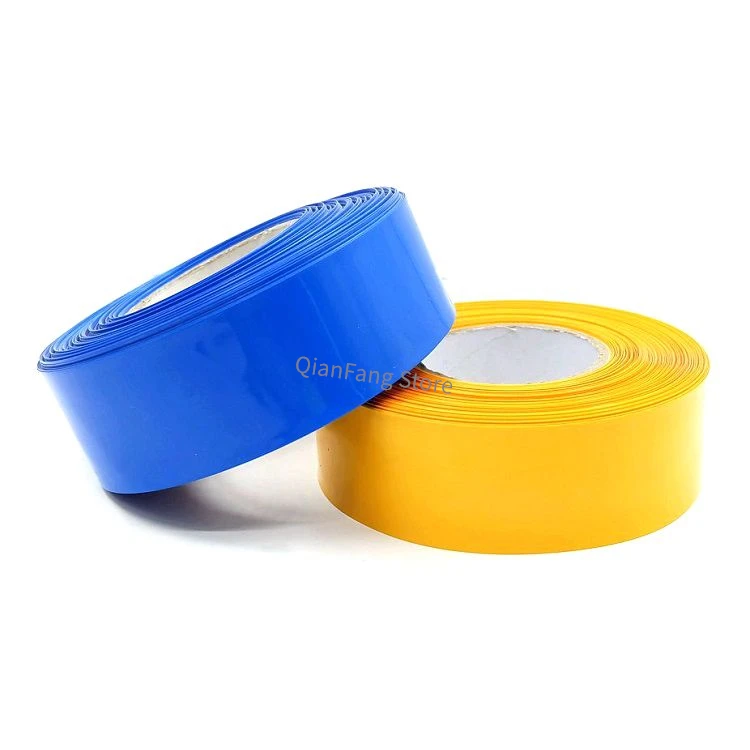 Термоусадочная трубка из пвх шириной 43 мм синяя многоцветная оболочка для кабеля