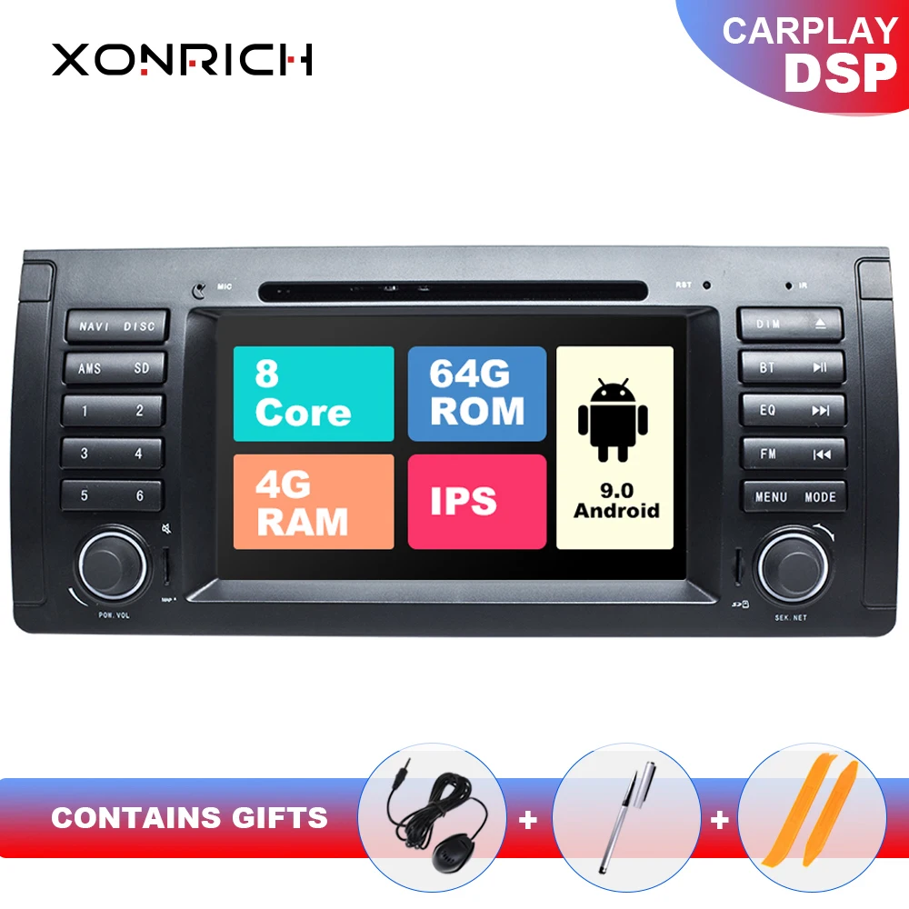 Qcta Core 1 din Android 9 автомобильный стерео DVD плеер для BMW X5 E53 E39 Мультимедиа GPS Навигация