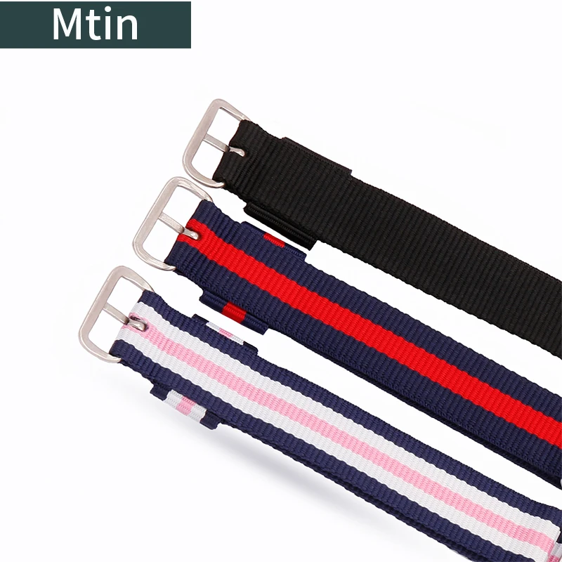 18mm colorful canvas nylon strap silver gold pin buckle suitable for DW Tissot Casio water ghost sports watch chain wristbands