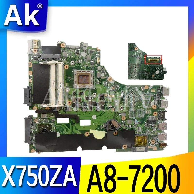 Akemy материнская плата для For Asus X750Z X750ZA X750ZE K750Z процессора / A8 7200 тест материнской