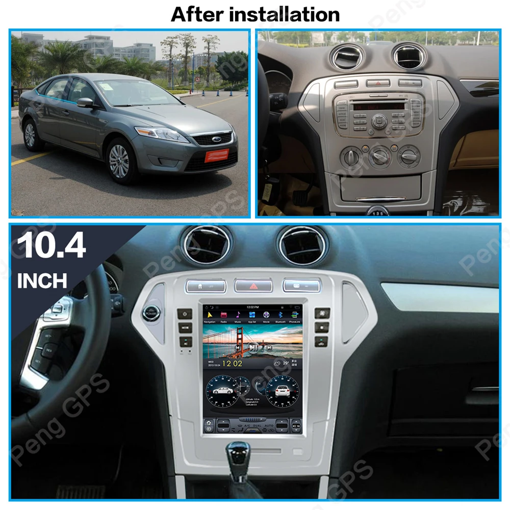 Android 8,1 автомобильный gps-навигация, dvd-плеер для Ford Fusion Mondeo MK4 2007-2010 4G+ 64G 4K видео Tesla стиль 10," ips 6 ядерный блок