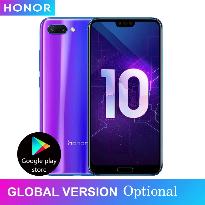 Новое поступление, Honor 10, 5,84 дюймов, 2280x1080 p, Honor 10 экран, мобильный телефон, четыре ядра, face ID, NFC, android 8,1, батарея 3400 мАч