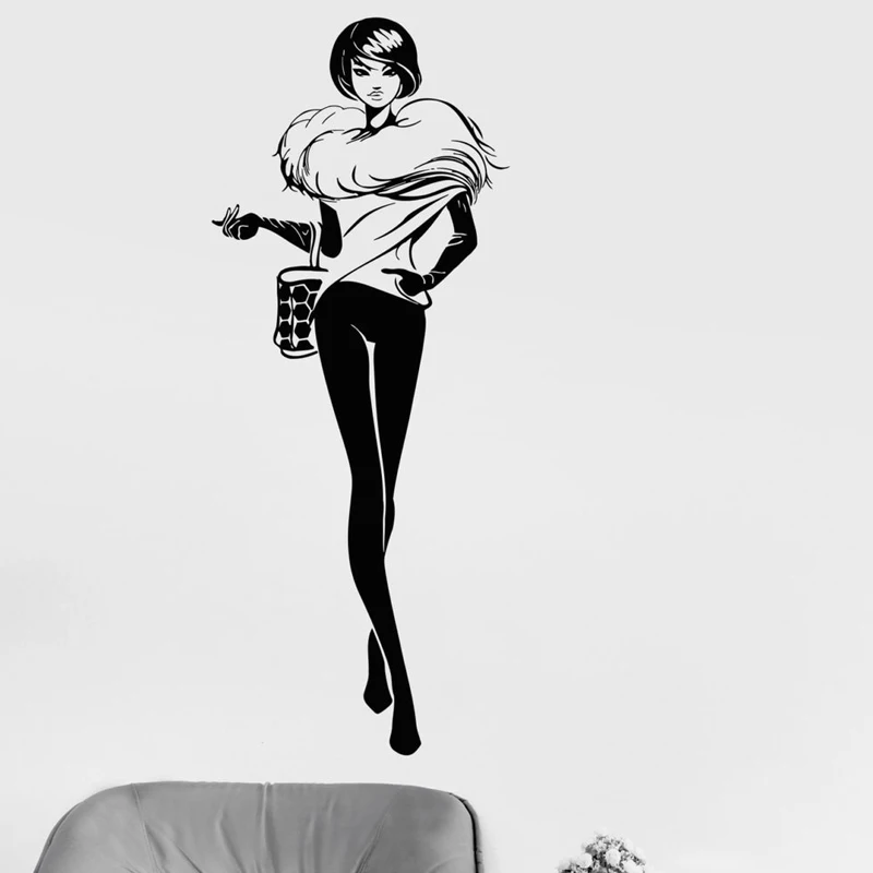

Fashion Studio Wall Decal Hot Sexy High Fashion Beautiful Gil Woman Girl Lady Vinyl Sticker Murals E510