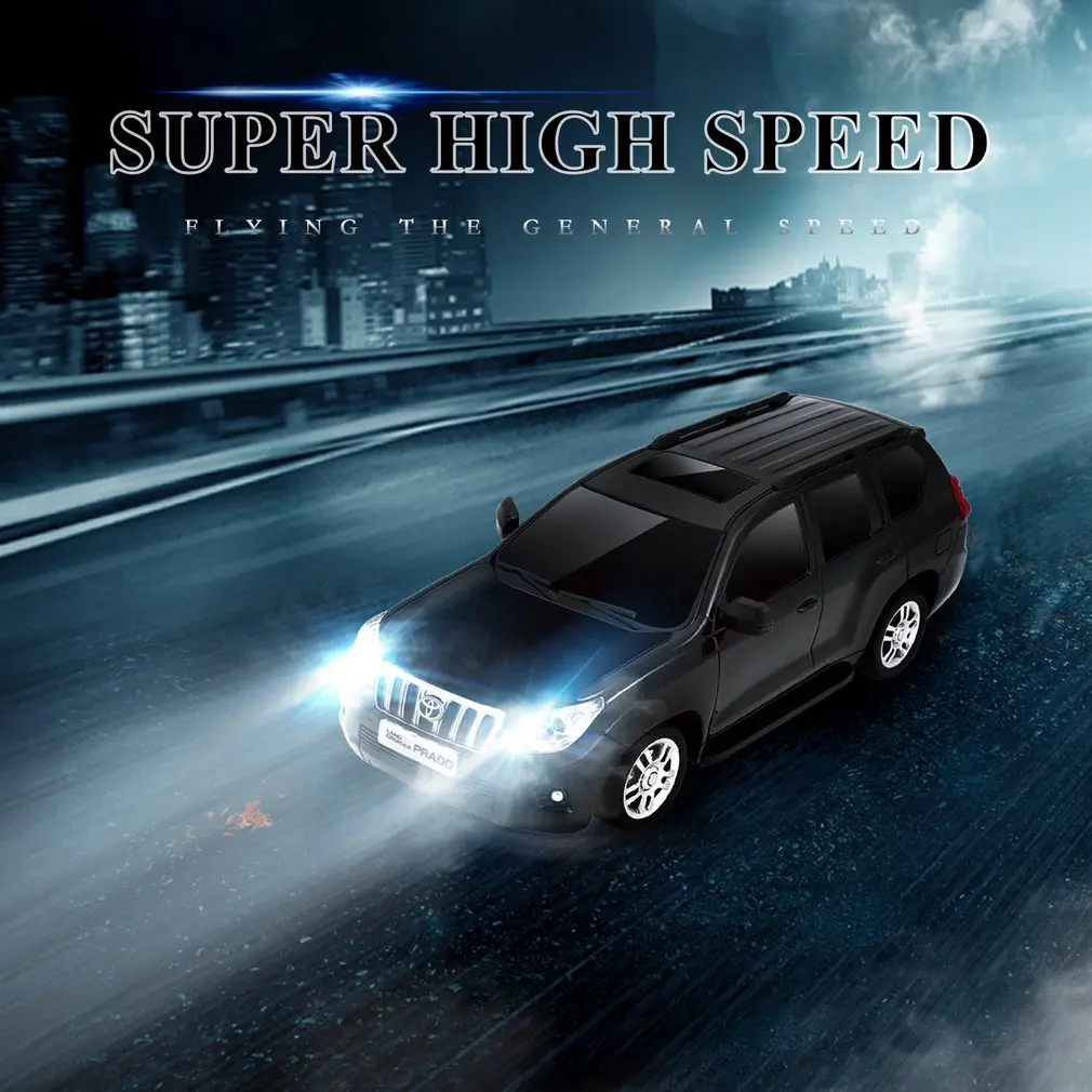 Kid Toys 1:24 Scale LED Lights Radio Control Land Cruiser Model Car for Toyota Prado RC Shock Absorber |