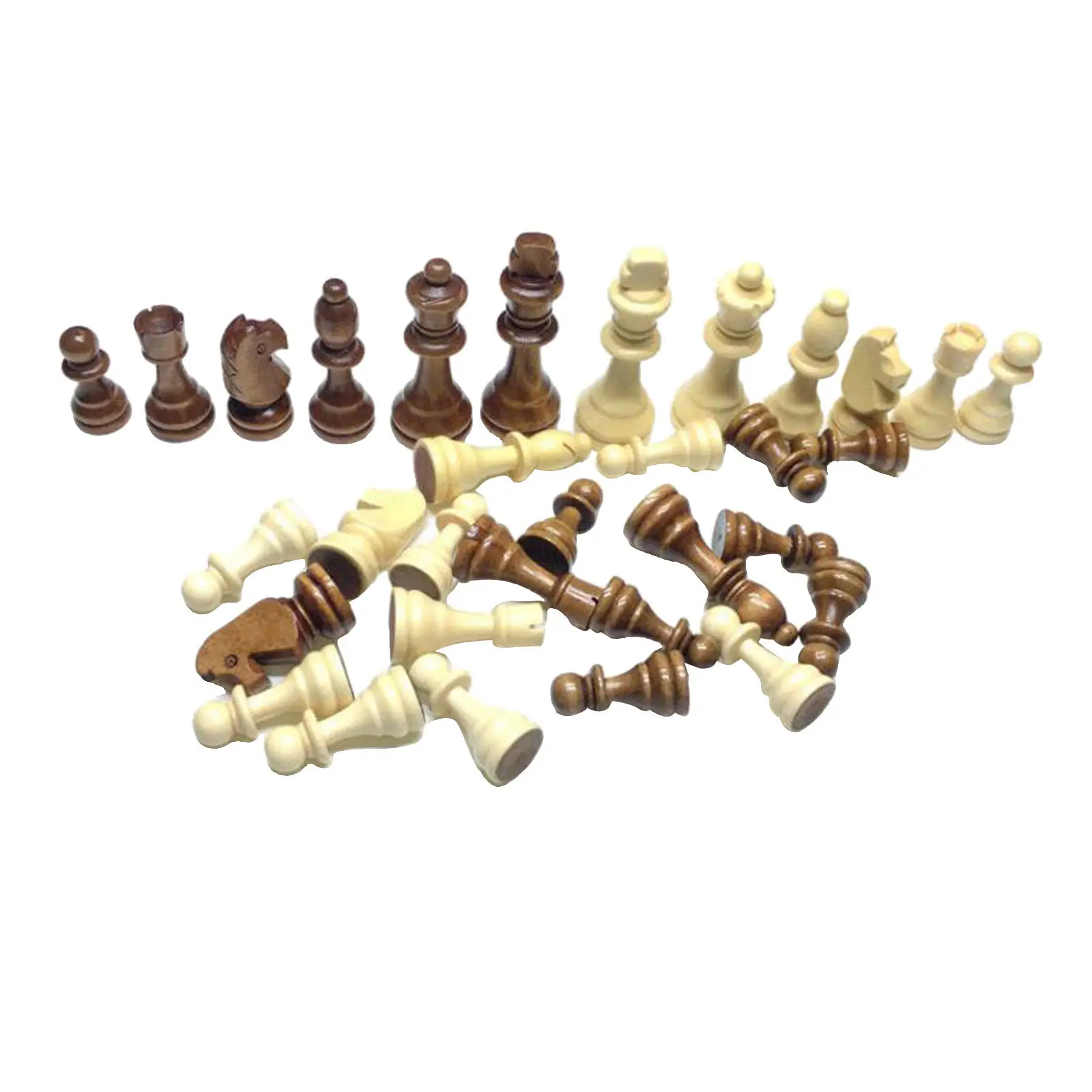 

32pcs Wooden Chess Pieces International Chess Piece Entertainment Chess Pieces Party Board Game Toy