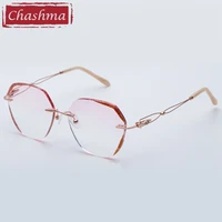 women round eyeglass pure titanium prescription lenses rimless optical light weight frames anti blue ray glasses frame