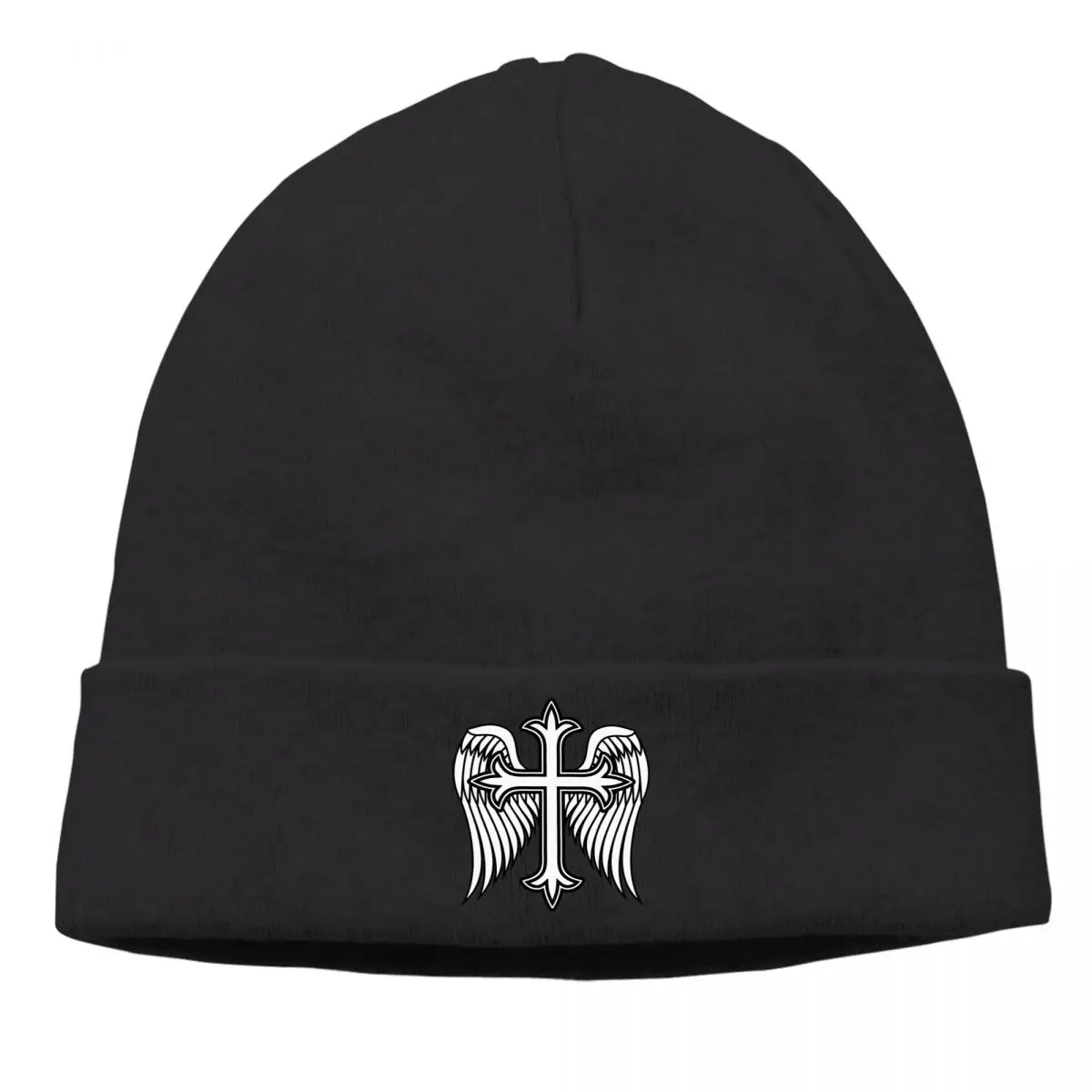 Christian Faith Cross Skullies Beanies Wings Angel Essential Knitted Winter Warm Bonnet Hats Men Women's Unisex Ski Cap
