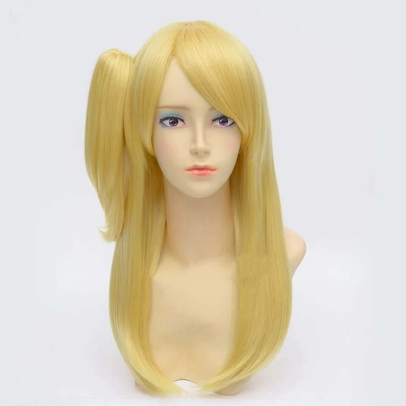 High Quality Fairy Tail Wigs Lucy Heartfilia Wig 50cm Long Straight Costume Cosplay Wig Clip Ponytail Anime Synthetic Hair Wig
