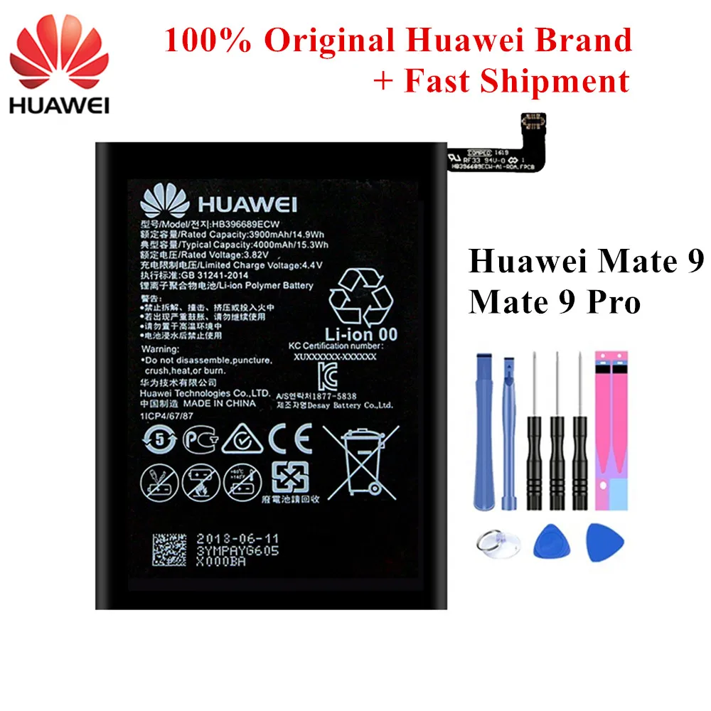 100% Оригинальный Батарея HB396689ECW для Huawei mate 9 Коврики Pro Honor 8C Y9 2018 MHA L29 L09 AL00 3900/4000 мАч +