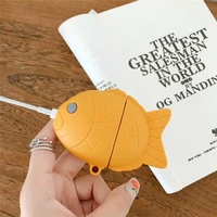 for airpods case fish cartoon soft silicone wireless bluetooth earphone cases for apple airpods 2 case cute cover funda keychain