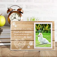 Wood Photo Frame Pet Souvenirs Photo Decor Picture Frame For Tabletop Memorial Clay Imprint Kit for Dog Pet Lover