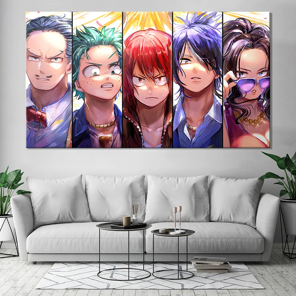 Картина на холсте Boku No Hero моя Академия Eijiro Kirishima Izuku Midoriya Momo Yaoyorozu плакат настенное