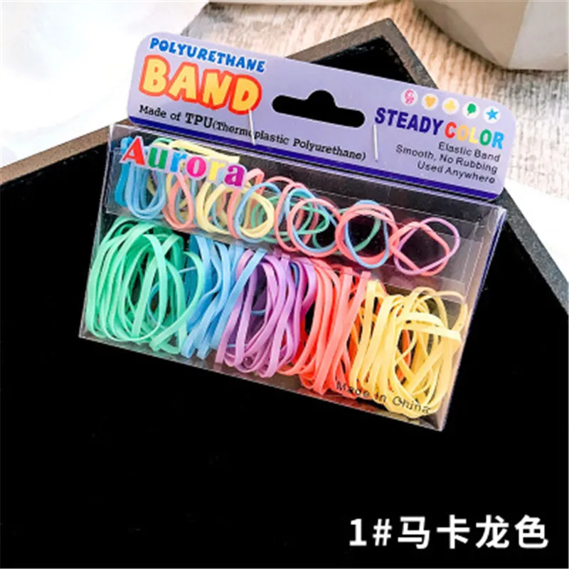 

120pcs Mixed Size Hair Rope Colorful Elastic Children Girls Hair Holders Tie Baby Rubber Bands Women Hair Accessories