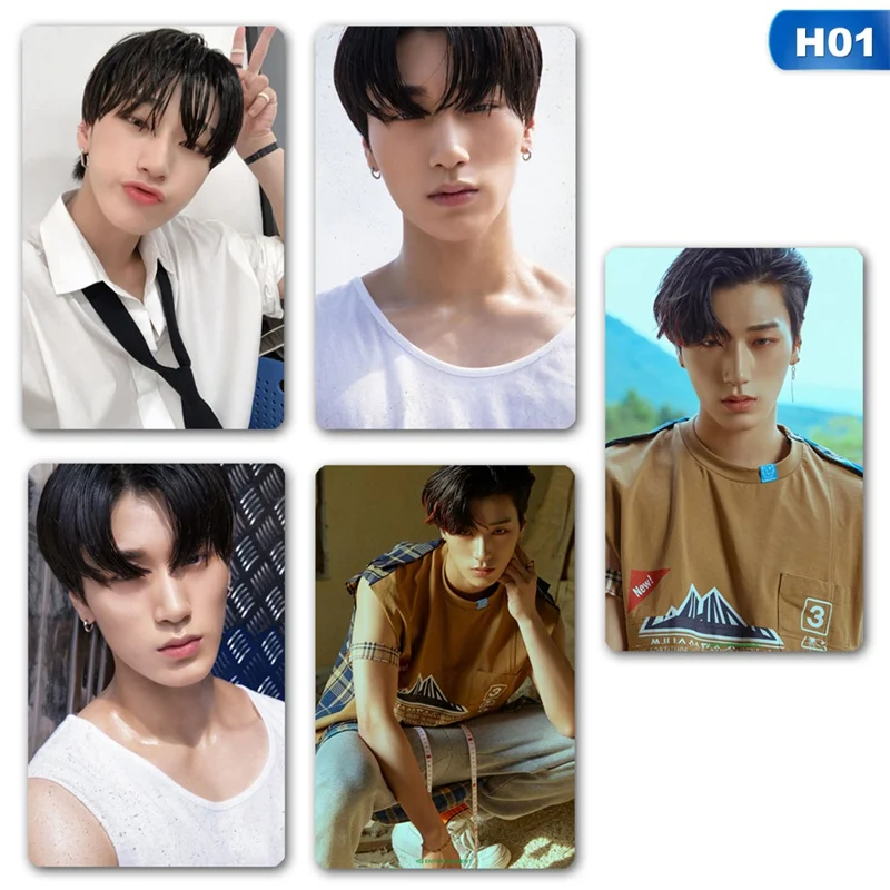 

5PCS/Pack Kpop Card Stickers New Album Photocard Crystal Photo Lomo Card Stickers