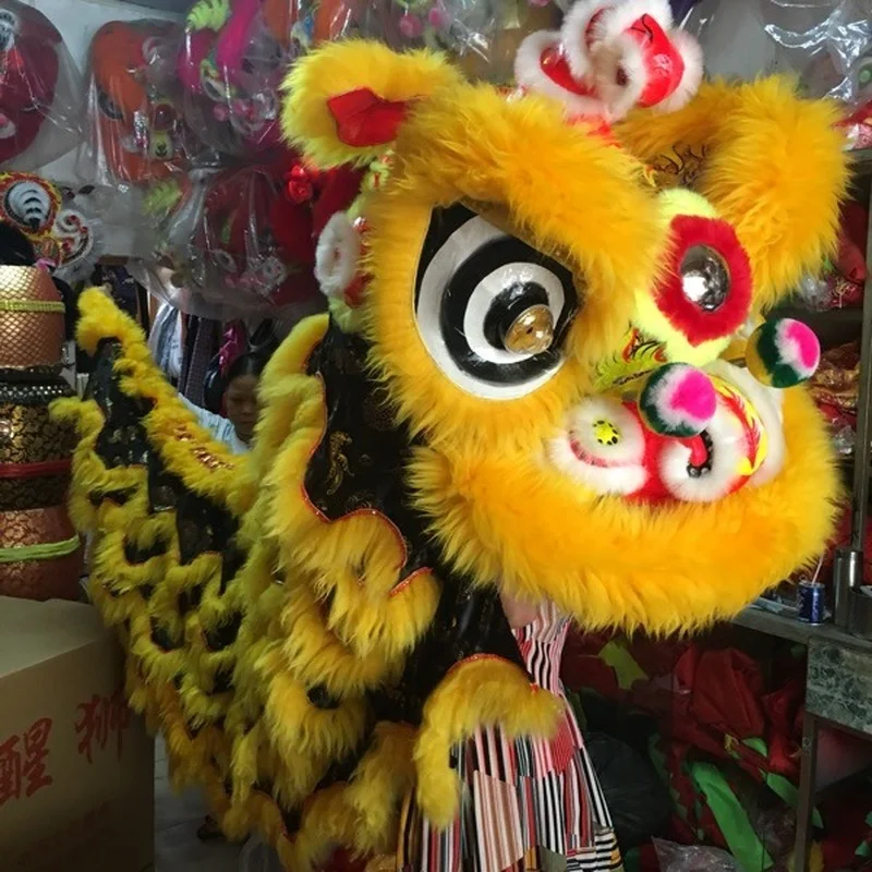 

Wool Lion Dance Mascot Costume Chinese Lion Dancing Clothing Southern For Two Adults Lion Dance Outfits Parade Advertising Suit