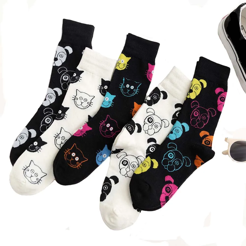 Женские забавные модные носки женские хлопковые с мультяшным принтом Харадзюку