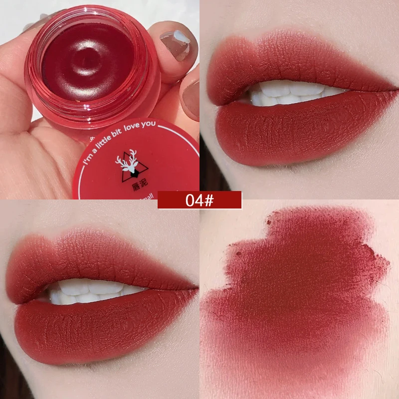 

6 Colors Mousse Matte Canned Lip Mud Moisturizing Brighten Non-Stick Cup Lipstick Women Lip Makeup Cosmetics