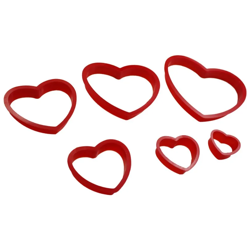6 шт./компл. форма для торта с красным сердечком печенья нож жарки хлеба пресс