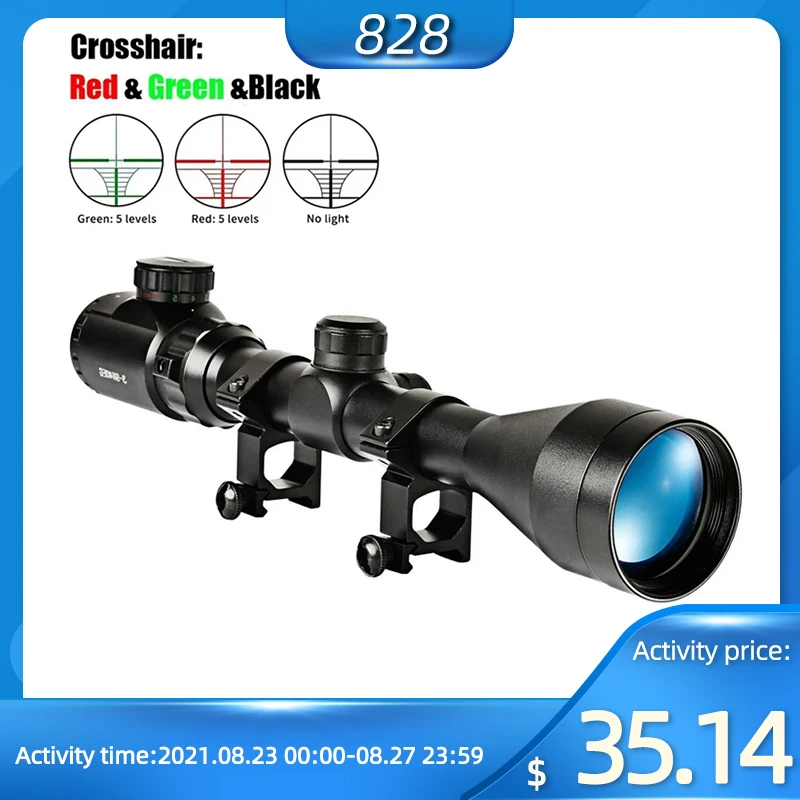 3 9x40EG оптический охотничий прицел с красной/зеленой подсветкой для оптики