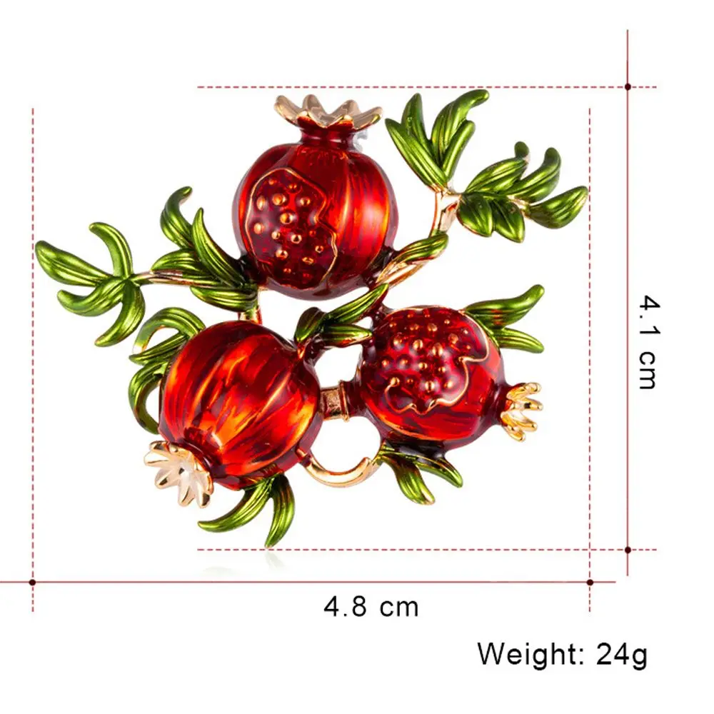 1 шт. винтажная креативная брошь с гранатом изысканная эмалированная булавка из